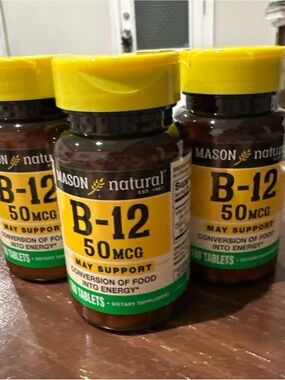 MASON NATIONAL B-12 50 MCG 3 Pack OF 100 Tablets  NWT!